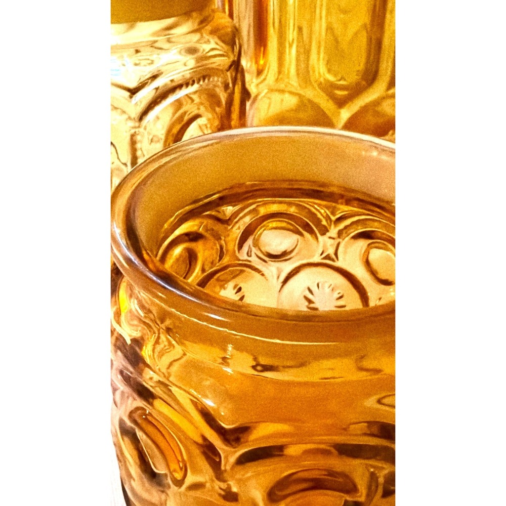 LE Smith Canister Set 4pc Amber Moon and Star Vintage Glass - Picture 10 of 12